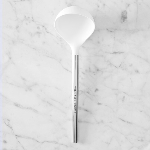 Williams Sonoma Stainless-Steel Silicone Ladle, White