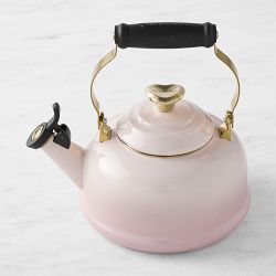 Le Creuset Whistling Kettle, 1.5-Qt., Shell Pink with Figural Heart Knob