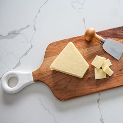 Jeanne Fitz Wood &amp; White Rectangle Cheese Board