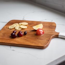 Jeanne Fitz Wood &amp; White Square Cheese Board