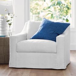 Ghent Slope Arm Slipcovered Swivel Chair