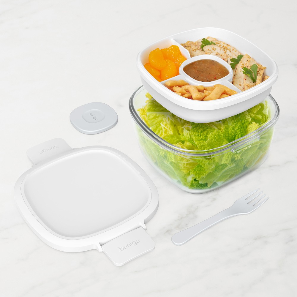 Bentgo Glass Leak-proof Salad Container - White