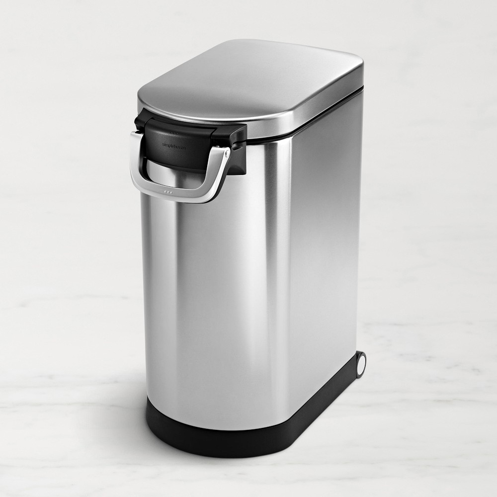 simplehuman™ Stainless Steel Pet Food Container - Brushed Stainless Steel