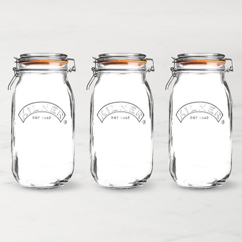 Kilner Round Clip Top Jar, 68 oz, Set of 3