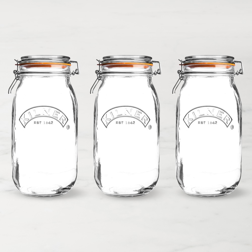Kilner Round Clip Top Jar, 68oz, Set of 3 - 68 oz, Set of 3