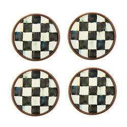 MacKenzie-Childs Courtly Check Enamel Coasters, Set of 4