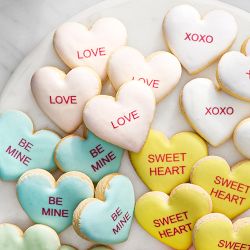 Valentine's Day Conversation Heart Iced Cookies
