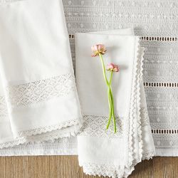 Crotchet Inset Napkins, Set of 4
