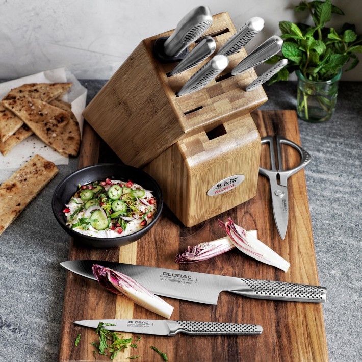 Global Classic 10-Piece Takashi Wooden Knife Block Set | Williams