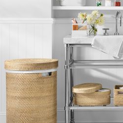 Hold Everything Rattan Laundry Baskets