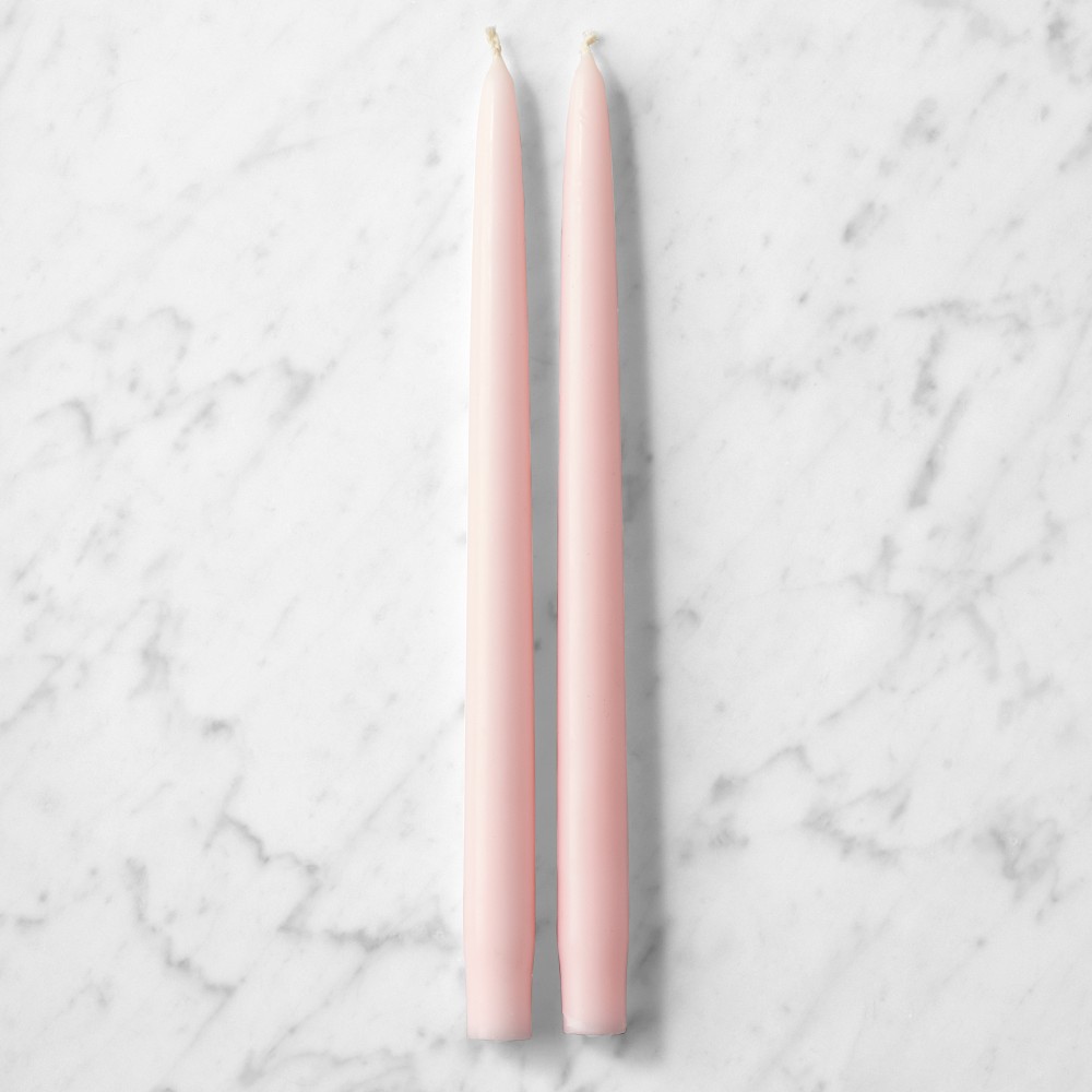 12" Taper Candles, Set of 2, Petal Pink - Set of 2, Petal Pink