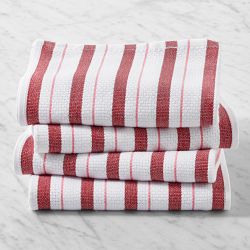 Williams Sonoma Classic Stripe Towels, Set of 4, Red & Pink