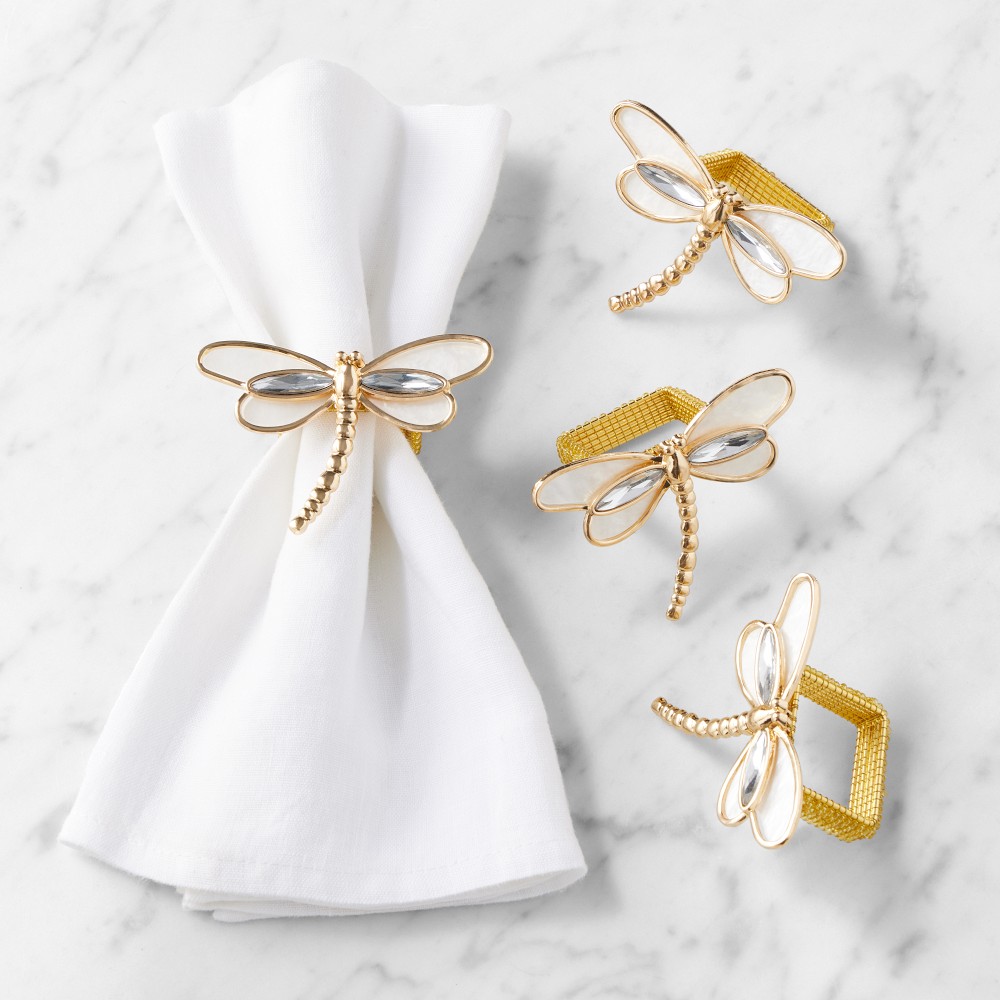 Williams Sonoma x Kim Seybert Eden Napkin Rings, Set of 4 - Set of 4