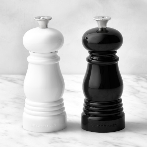 Le Creuset Petite Salt and Pepper Mill Set, Black & White
