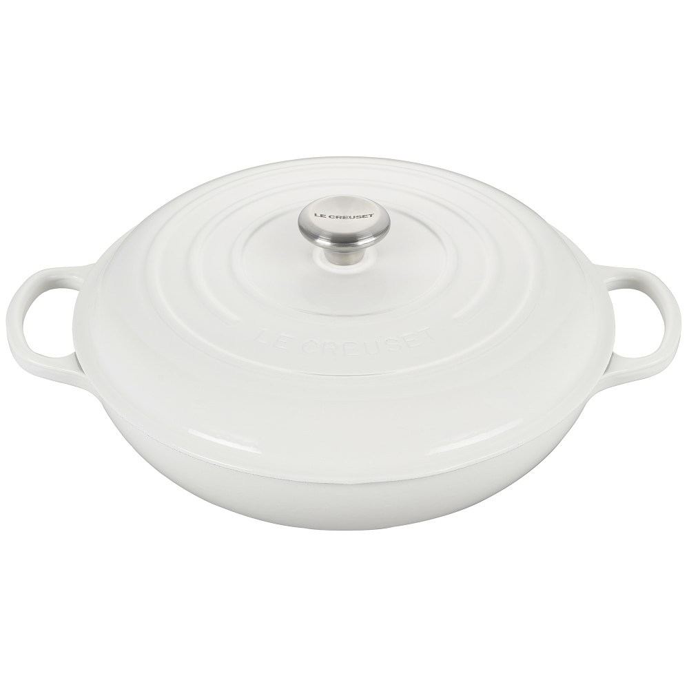 Le Creuset Signature Enameled Cast Iron Braiser - 5-Qt., White