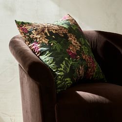 Fern Forest Printed Silk Pillow Cover
