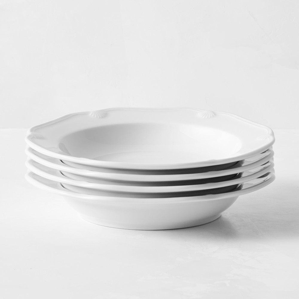 (Set of 4) Pillivuyt Eclectique Porcelain Soup Plates