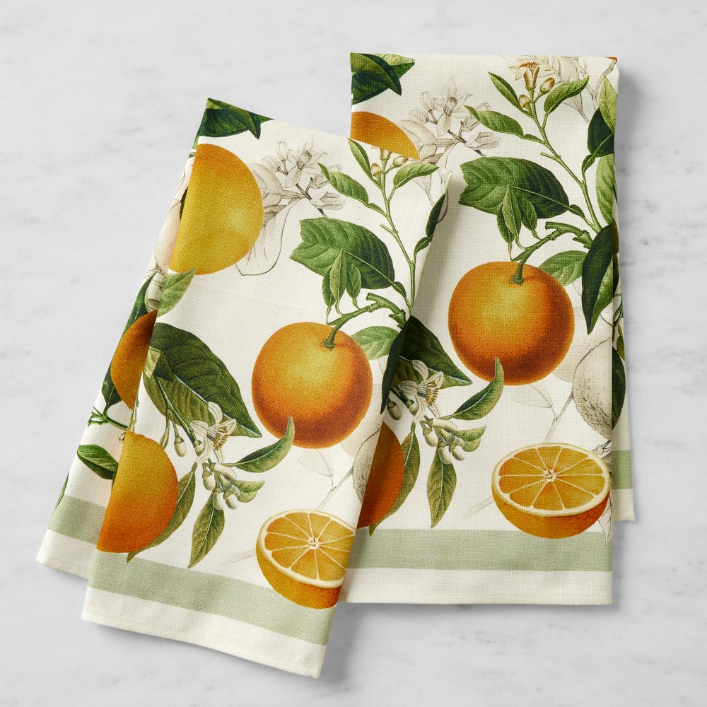 Orange Tea Towels, Set of 2 - Set of 2