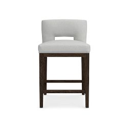 OPEN BOX: Saratoga Dining Counter Stool, Perennials Basketweave Light Gray, Drifted Brown