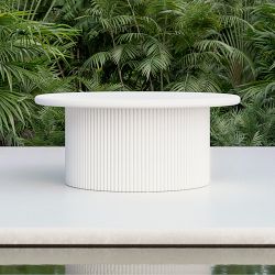 Petra 40" Round Coffee Table, White