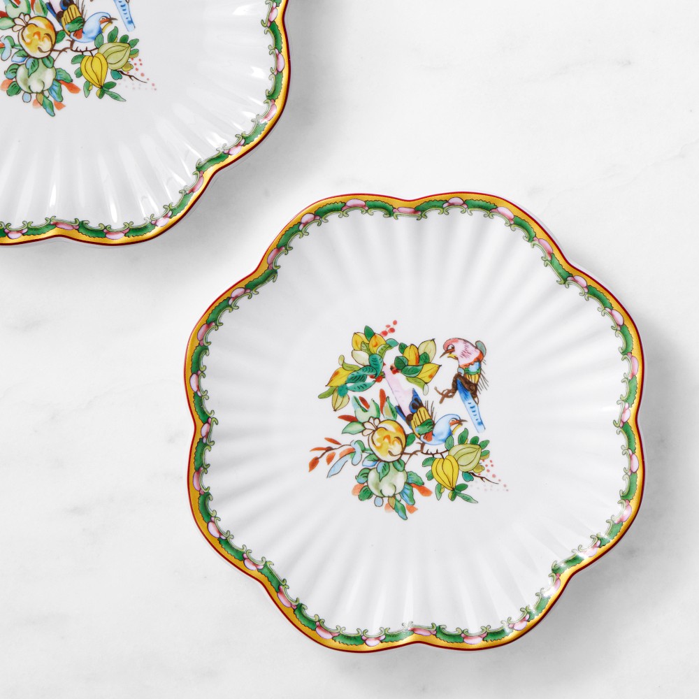 Famille Rose Scalloped Appetizer Plates - Set of 4
