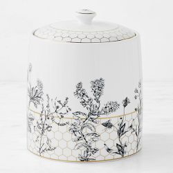 OPEN BOX:Williams Sonoma Honeycomb Porcelain Canister, Medium