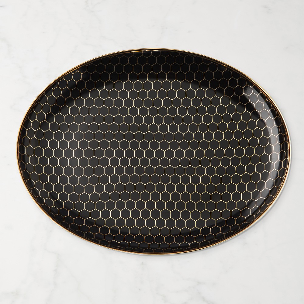 Honeycomb Oval Platter - Honeycomb