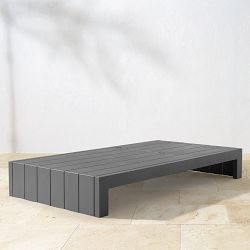 Larnaca Slate Grey Metal Chaise with Built in Table