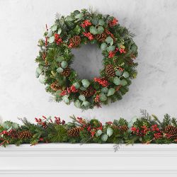 'Tis the Season UV Protected Pre-Lit Faux Wreath &amp; Garland