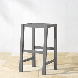 Larnaca Grey Metal Backless Bar Stool