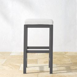 Larnaca Grey Metal Backless Bar Stool