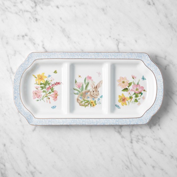 Garden Flowers Sectioned Platter