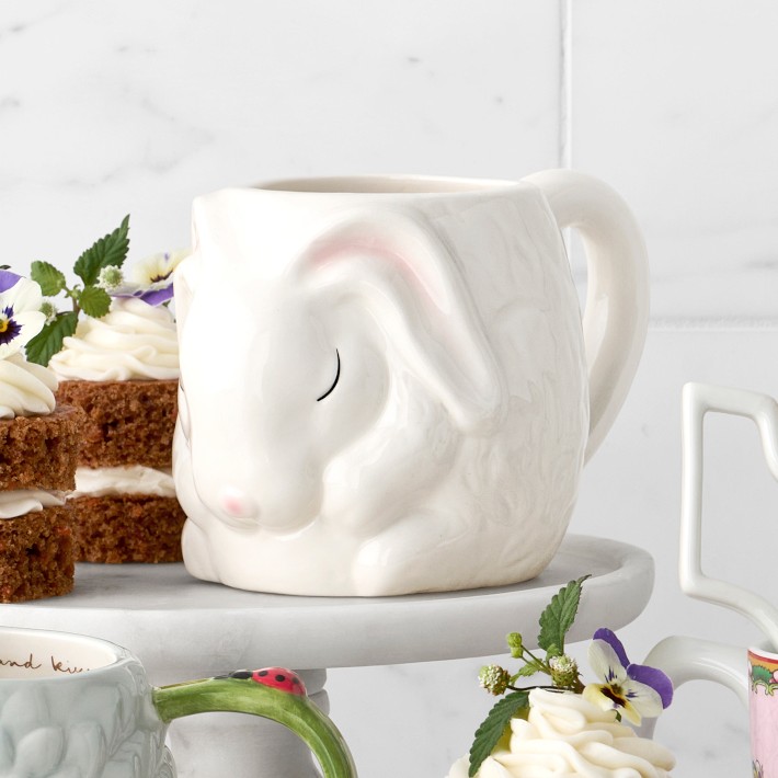 Bunny Figural Mug, Hand Painted Stoneware | Williams Sonoma