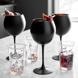 Black Matte &amp; Copper Wine Glasses