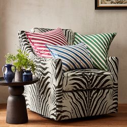 Painted Stripe Silk Pillow Cover