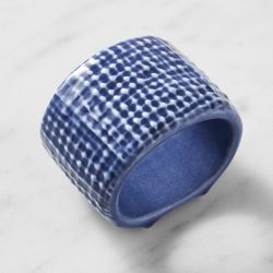 Woven Ceramic Napkin Rings, Set of 4
