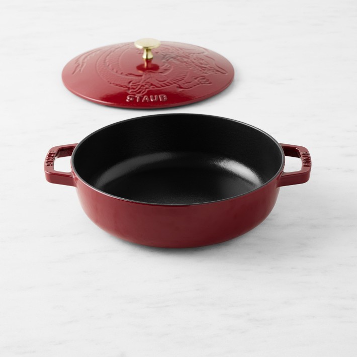 Staub Enameled Cast Iron Braiser with Dragon Lid, 2 1/2-Qt