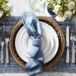 Woven Ceramic Napkin Rings, Set of 4