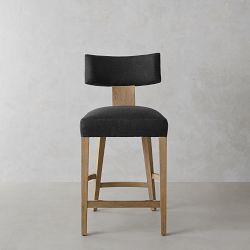 OPEN BOX: Koret Counter Stool, Performance Slub Weave, Onyx, Heritage Grey