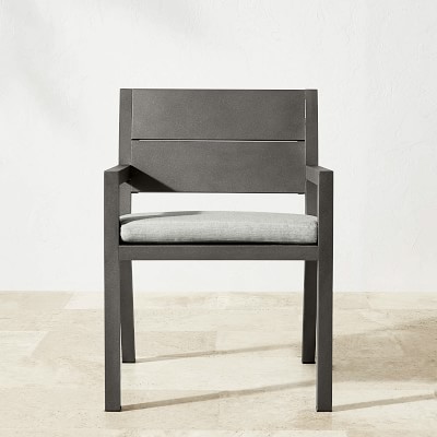 Larnaca Outdoor Slate Grey Metal Dining Armchair Frame