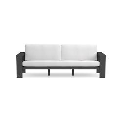 Larnaca 96 Sofa 2X1 Cushion, Standard, Sunbrella Performance Canvas, White, Slate Metal