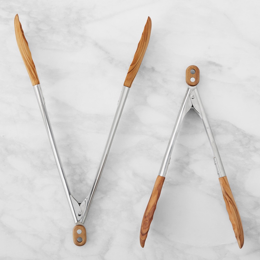 Williams Sonoma Olivewood Locking Tongs - Set of 2
