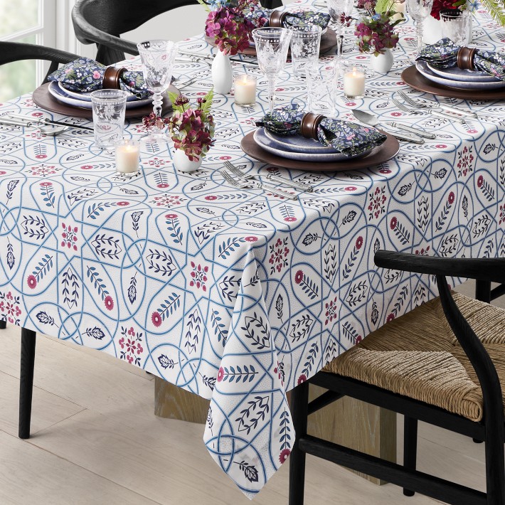 Morris & Co. Brophy Trellis Tablecloth | Williams Sonoma