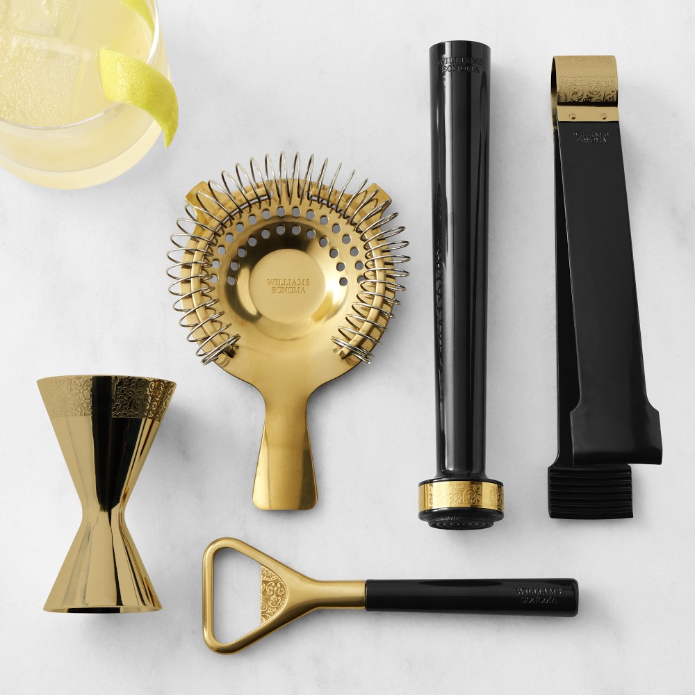 Williams Sonoma Heritage Bar Tools Set - Brass