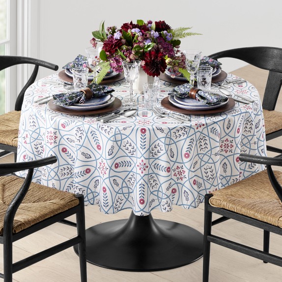 Morris & Co. Brophy Trellis Round Tablecloth | Williams Sonoma