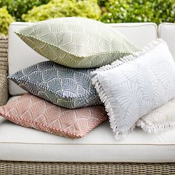 Frond Outdoor Pillow Cover, Light Blue