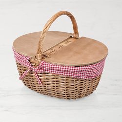 Granada Picnic Basket, Red Gingham