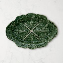 Bordallo Pinheiro Cabbage Oval Platter 15", Green