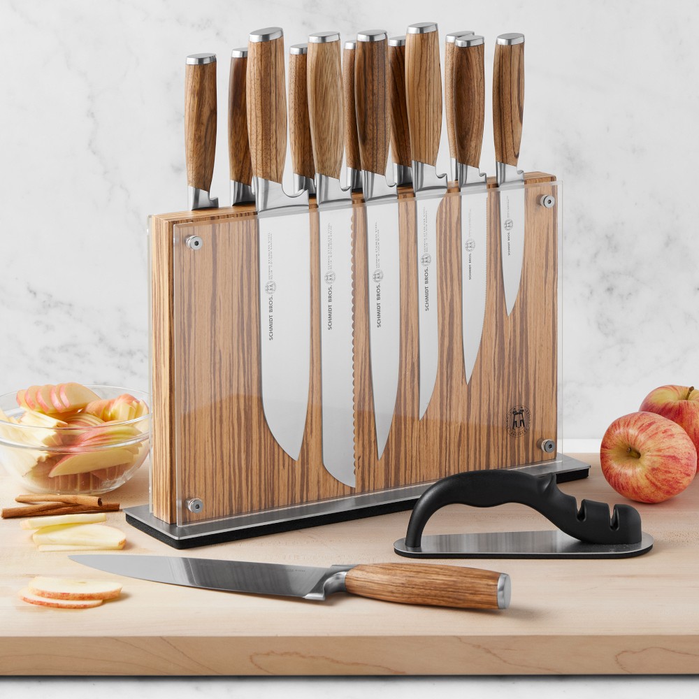 Schmidt Brothers Zebra Wood Knife Block Set, 15pc | Williams Sonoma