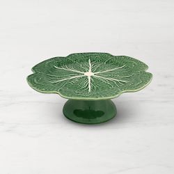 Bordallo Pinheiro Cabbage Cake Stand, 12", Green
